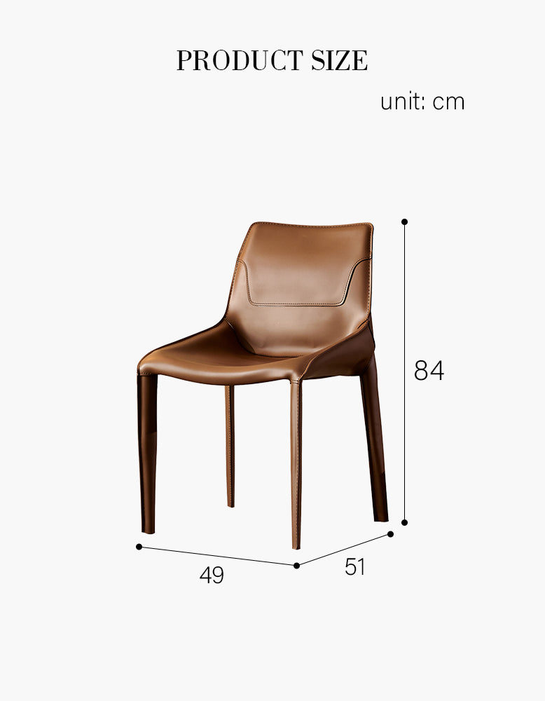 Rinaldi Modern Dining Chair, Real Leather