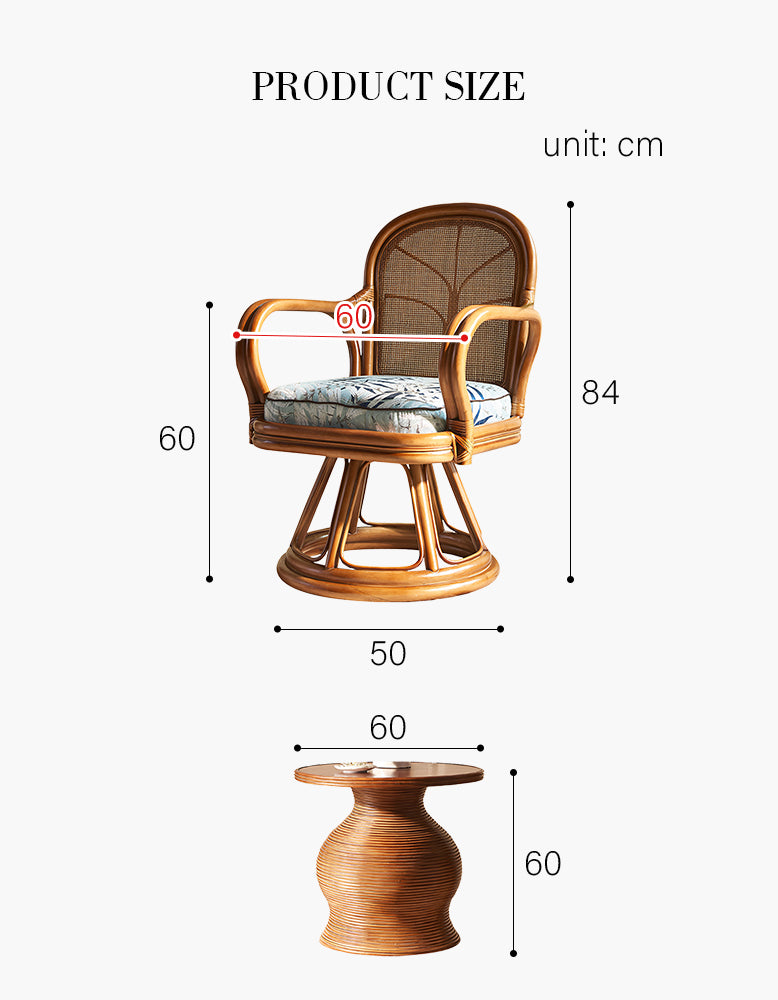 Gentry Swivel Rattan Lounge Chair