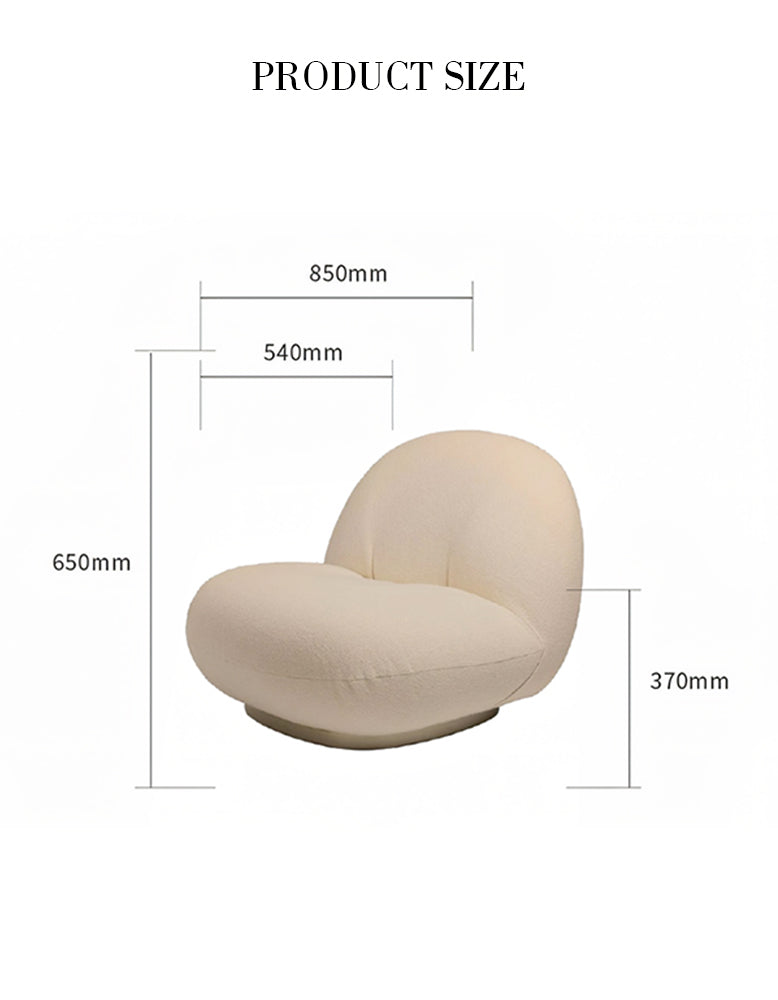 Classic Boucle Pacha Lounge Chair, Gold Base