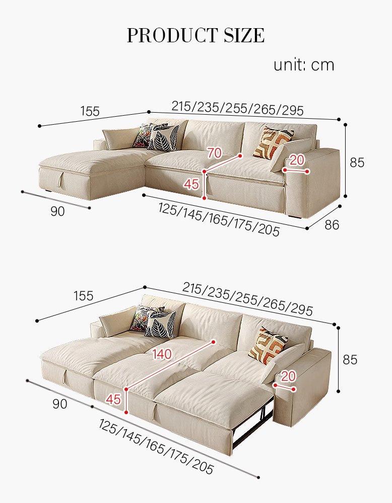 Acosta Corner Sofa Bed With Storage, Leathaire