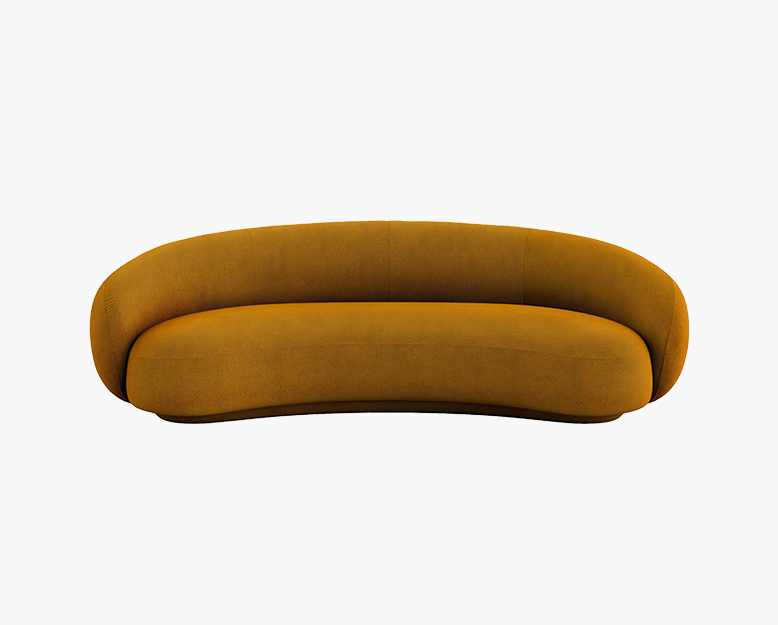 Marius Cashew Sofa, Three Seater Curved Sofa