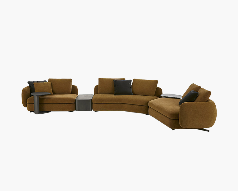 Randal Corner Sofa, Curved Sofa, Different Sizes & Fabrics Available