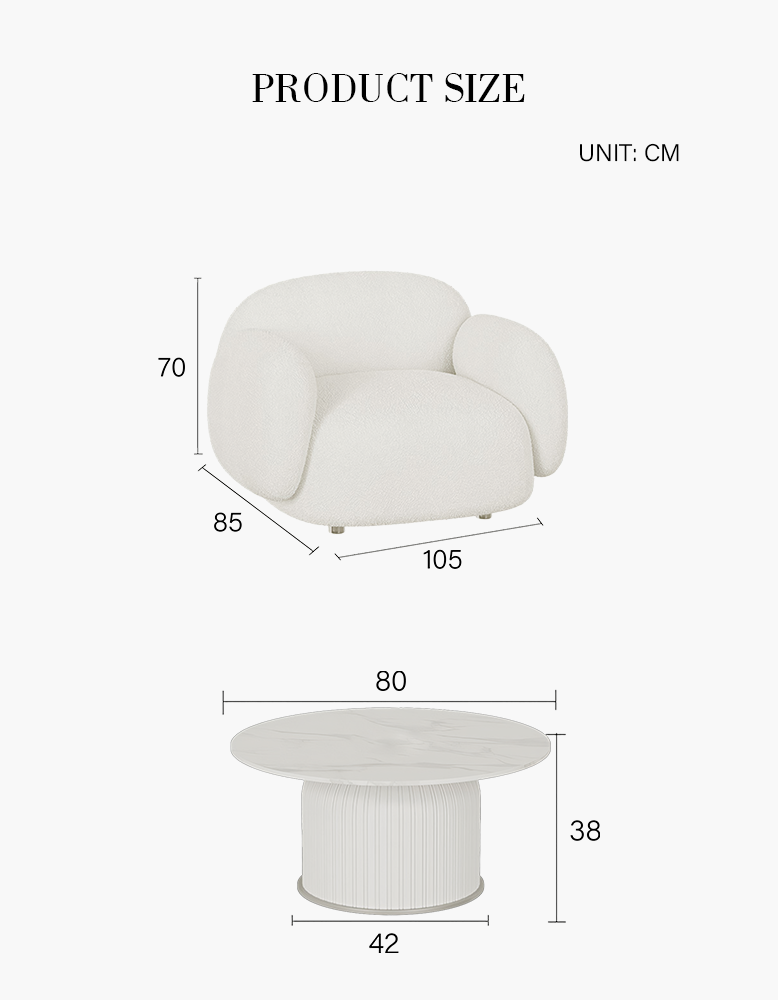 Gelsey Armchair, Single Sofa, Different Material Available