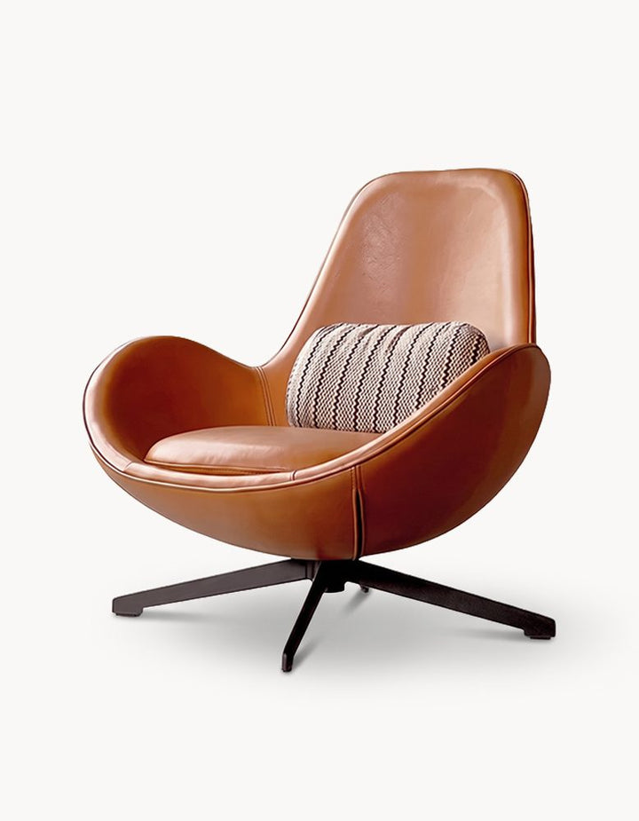 Snail Brown Accent Chair, Leather