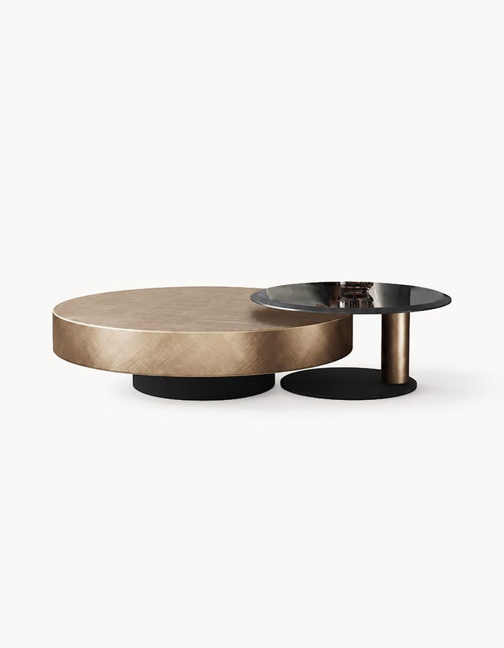 Gold Nesting Coffee Table, With Black Side Table