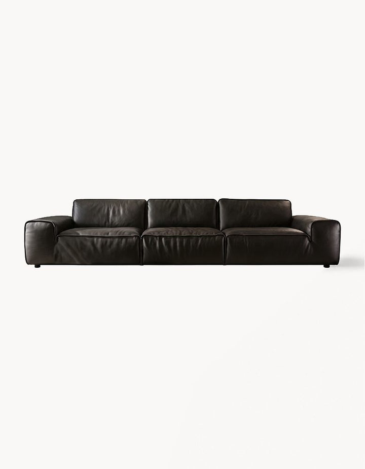 Glover Three Seater Sofa, Black Leather