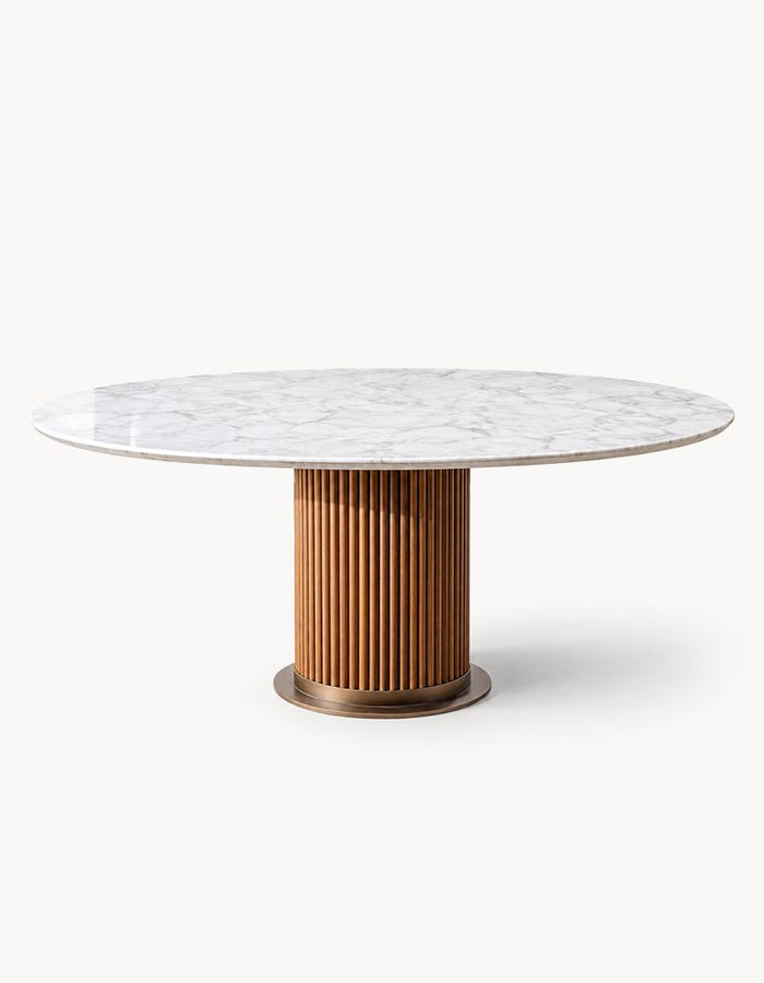 Murcell Oval Dining Table, Marble
