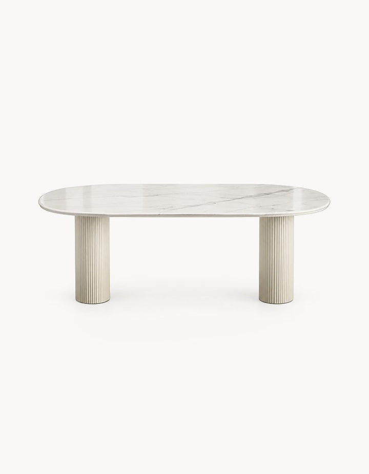 Eira White Dining Table, Oval