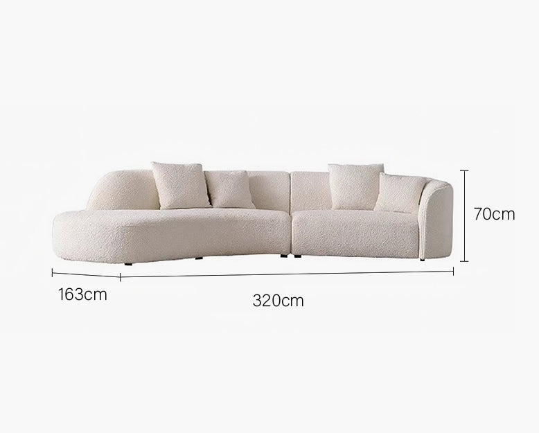 Goldie Gubi Three Seater Sofa, Boucle, White