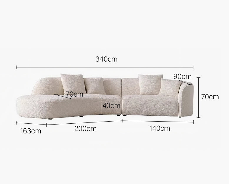 Goldie Gubi Three Seater Sofa, Boucle, White