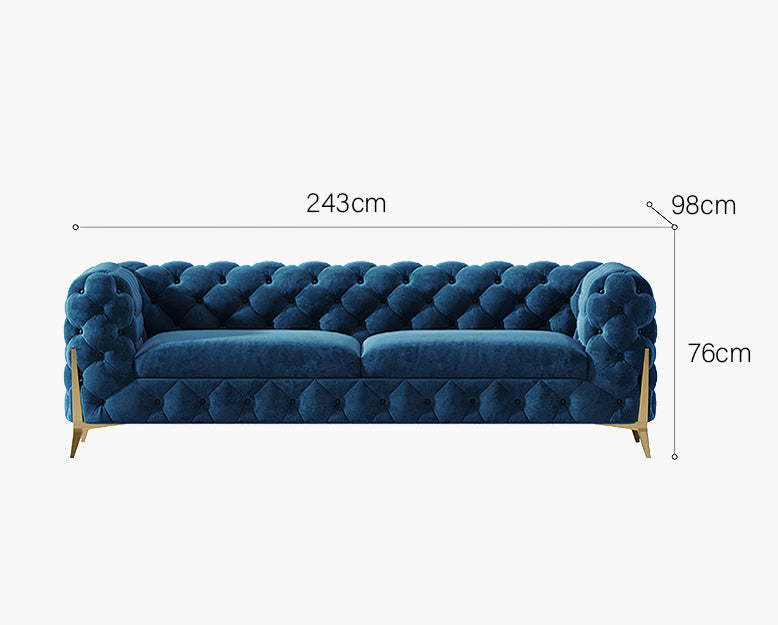 Aaron Two Seater Sofa, Velvet