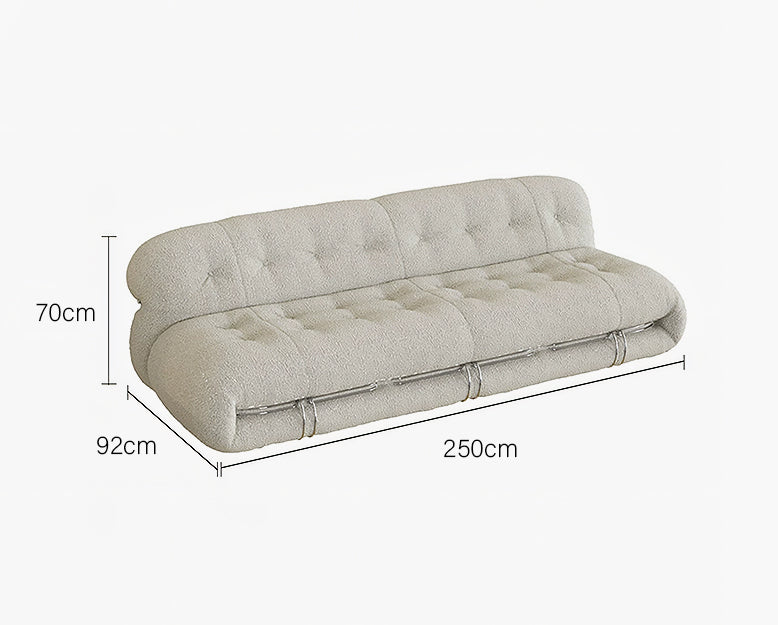 Garner Three Seater Sofa, White Boucle