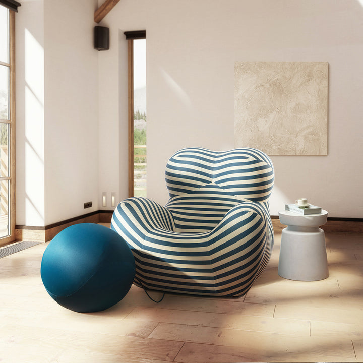 Up50 Armchair With A Ball Stool, Blue&Red