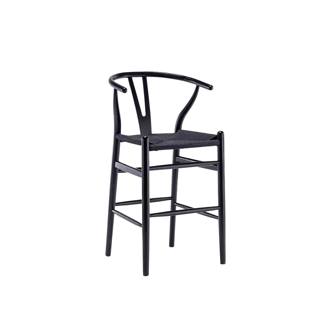 Wishbone Bar Stool Black Ash