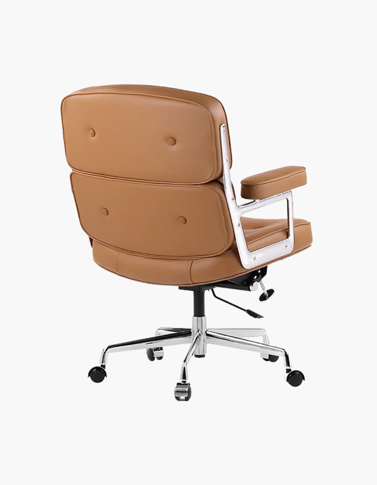 Classic EM Designer Lobby Executive Office Chair - Tan Brown Leather｜ DC Concept