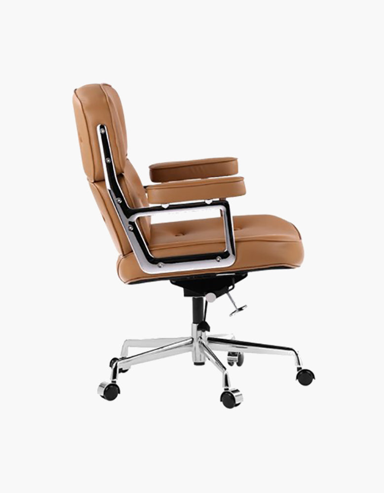 Classic EM Designer Lobby Executive Office Chair - Tan Brown Leather｜ DC Concept
